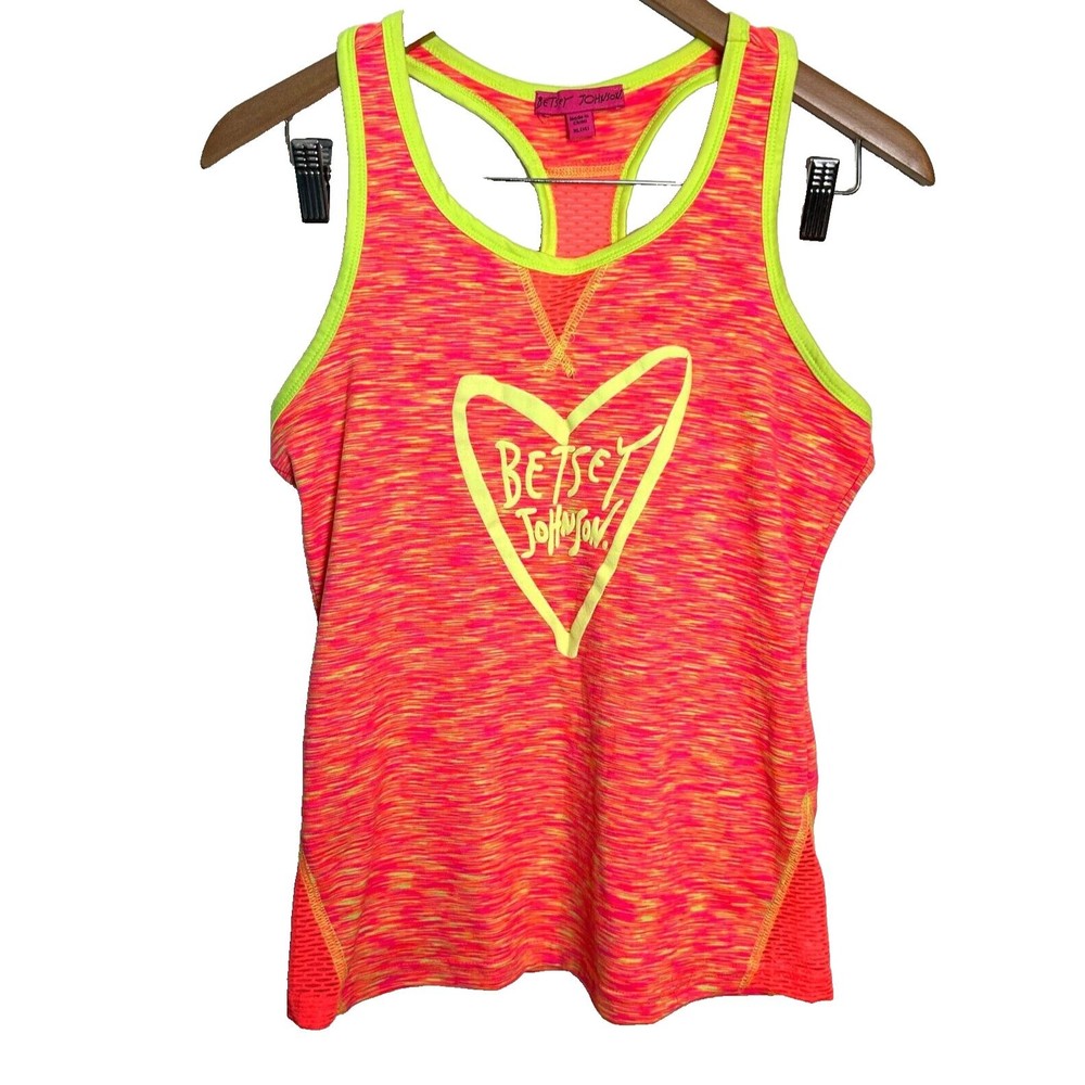 Betsey Johnson Tank Girls XL 14 Sleeveless Shirt Gym Workout Athleisure Yoga Top